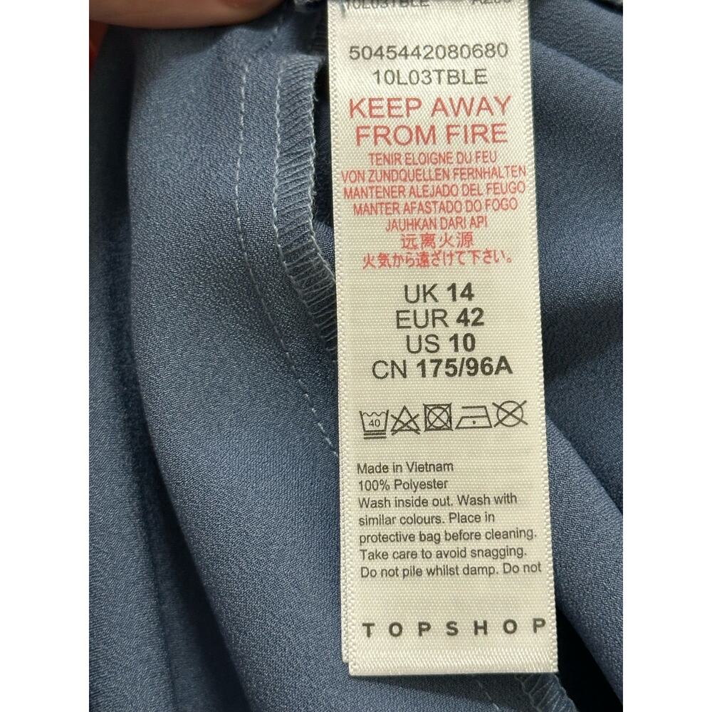 Topshop slate blue mini slip dress with side twist size 10 - Picture 5 of 15